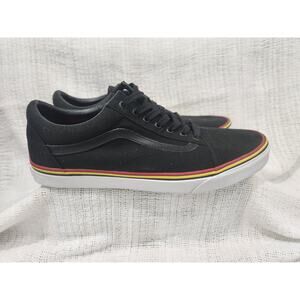 Vans Old Skool Black Men’s Size 13 Canvas Sneakers – Red/Yellow Accents